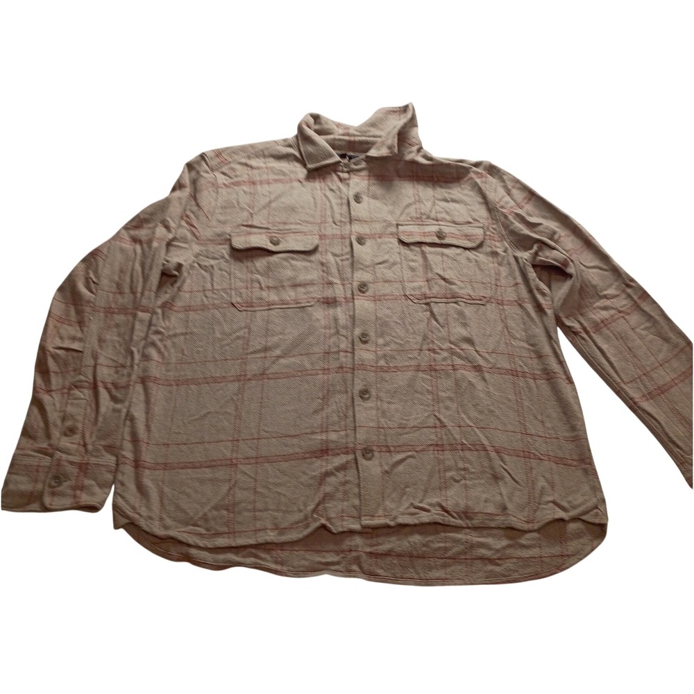 Paige Flannel Shirt Men's Grey Red Plaid Long Sleeve Button Down Casual Top XXL